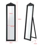 Miroir sur pied inclinable 160 x 40 cm noir mat 03_0007964