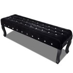 Banc banquette noir tissu velours avec boutons en cristal 02_0021264
