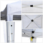 Tonnelle barnum de jardin pliant anti-UV + sac de transport acier Oxford 3 x 3 x 2 55 m blanc