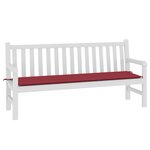 vidaXL Coussin de banc de jardin rouge bordeaux 180x50x3 cm