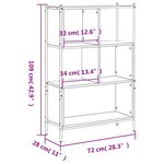 vidaXL Bibliothèque chêne sonoma 72x28x109 cm bois d'ingénierie