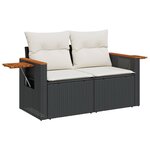 vidaXL Salon de jardin 9 Pièces avec coussins noir résine tressée