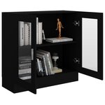 vidaXL Armoire à vitrine noir 82 5x30 5x80 cm Bois d'ingénierie