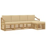 vidaXL Ensemble de canapés d'extérieur 5 pc Blanc et Beige Polyester