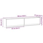 vidaXL Meuble TV mural avec LED gris béton 180x31x38 cm
