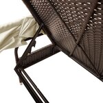 vidaXL Chaise longue avec auvent marron résine tressée