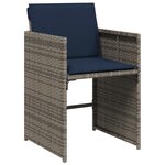 vidaXL Ensemble de repas de jardin 5 pièces avec coussins en résine poly grise