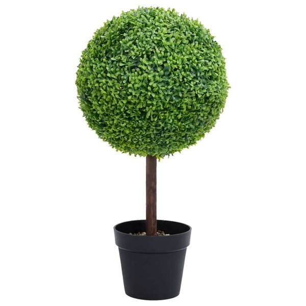 vidaXL Plante de buis artificiel avec pot Forme de boule Vert 71 cm