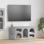 vidaXL Meuble TV Gris béton 80 x 35 x 40 cm Bois d'ingénierie