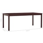 vidaXL Table à manger Marron foncé 180x90x73 cm Bois de pin