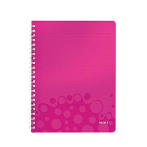 Cahier WOW 160 p A4 ligné Rose métallisé LEITZ
