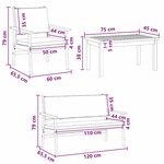 vidaXL Ensemble de canapé de jardin 5 pièces avec coussins en bois d'acacia robuste.