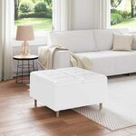 vidaXL Pouf de rangement Blanc 80 x 80 x 45 cm Simili cuir