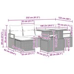 vidaXL Ensemble de canapé de jardin avec coussin 7 Pièces beige et crème