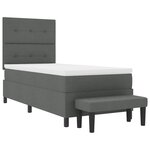 vidaXL Lit à ressorts avec matelas Gris foncé 100 x 200 cm tissu
