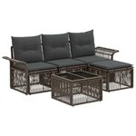 vidaXL Ensemble de canapé de jardin 5 Pièces Gris polyrotin