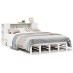 vidaXL Lit bibliothèque sans matelas blanc 120x190 cm bois massif