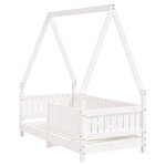 vidaXL Cadre de lit pour enfant blanc 70x140 cm bois de pin massif