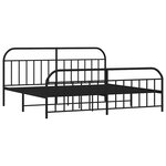 vidaXL Cadre de lit métal sans matelas avec pied de lit noir 200x200cm