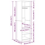 vidaXL Garde-robe Blanc 50x50x200 cm Bois d'ingénierie