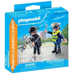 PLAYMOBIL 71804 - Policier et bandit avec menottes et accessoires