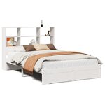 vidaXL Lit bibliothèque sans matelas blanc 140x190 cm bois pin massif