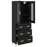 vidaXL Haut Armoire avec tiroir Chêne noir 69 5 x 34 x 180 cm
