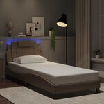 vidaXL Cadre de lit avec LED sans matelas cappuccino 90x200 cm