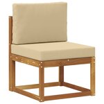 vidaXL 4 pc Ensemble de canapés d'extérieur Naturel et Beige