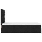 vidaXL Cadre de lit ottoman avec matelas noir 90x190 cm tissu