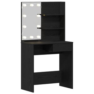 vidaXL Table de Toilette avec tiroir Chêne noir 74.5 x 40 x 141 cm