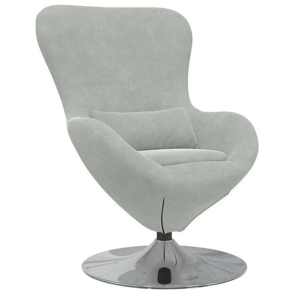vidaXL Fauteuil œuf Gris clair 63 x 73 x 90 cm Velours