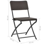 vidaXL Chaises pliables de jardin 2 Pièces PEHD et acier