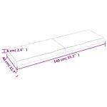 vidaXL Dessus de table marron foncé bois chêne massif traité