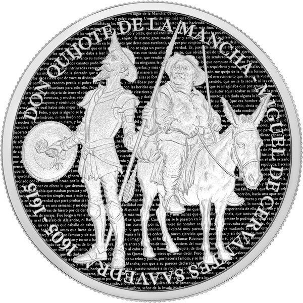 Monnaie DON QUIJOTE OF LA MANCHA 1 Oz Argent 1000 Francs Cameroon 2026 (PRÉCOMMANDE)