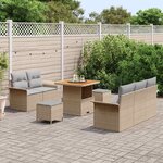vidaXL Ensemble de canapé de jardin 8 Pièces Beige et Gris clair
