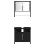 vidaXL Ensemble de mobilier de salle de bain 4 Pièces Chêne noir