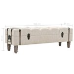vidaXL Banc de rangement Bois massif et acier 111x34x37 cm