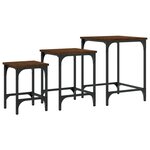 vidaXL Tables basses gigognes 3 Pièces chêne marron bois d'ingénierie