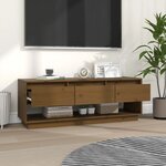 vidaXL Meuble TV Marron miel 110 5x34x40 cm Bois de pin massif