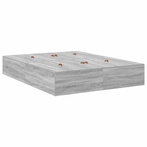 vidaXL Cadre de lit de rangement Gris Sonoma 140x200 cm