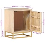 vidaXL Table de chevet 40x30x50 cm bois massif manguier et fer