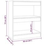 vidaXL Bibliothèque/Séparateur de pièce Chêne Sonoma 60x30x72 cm