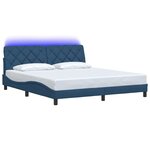 vidaXL Cadre de lit avec LED sans matelas bleu 180x200 cm tissu