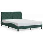 vidaXL Cadre de lit avec LED sans matelas vert foncé 120x200cm velours