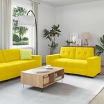 vidaXL Ensemble de Canapés 3 Pièces Jaune 221 x 78 x 80 cm Velours