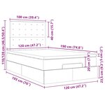 vidaXL Cadre de lit ottoman avec matelas crème 120x190 cm tissu
