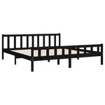 vidaXL Cadre de lit sans matelas noir bois massif 200x200 cm