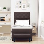 vidaXL Lit à ressorts avec tête de lit Marron foncé 100 x 200 cm tissu