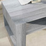 vidaXL Table basse Gris Sonoma 92 x 53 x 45 cm Bois d'ingénierie